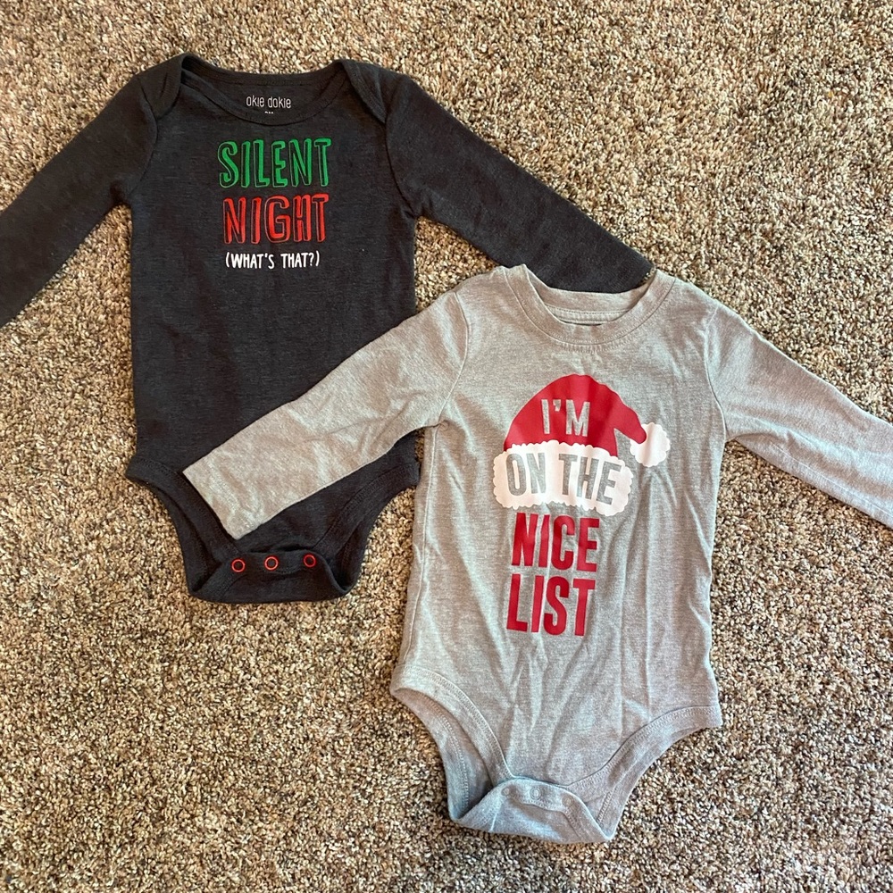 2 Christmas onesies